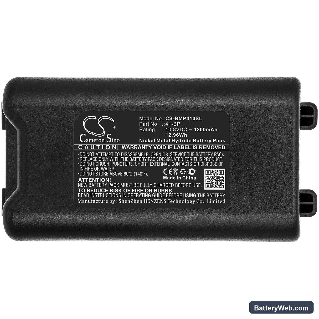 Brady BMP41 Replacement Battery, 10.8V, 1200mAh, Ni-MH 5