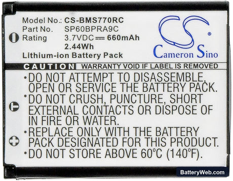 Panasonic KX-TCA285 Replacement Battery, 3.7V, 660mAh, Li-ion 5