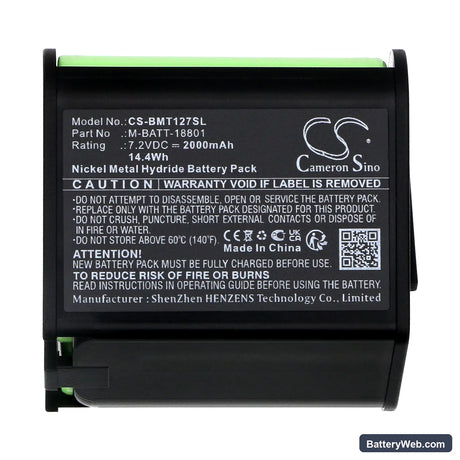 Brady TLS PC Link Replacement Battery, 7.2V, 2000mAh, Ni-MH 5