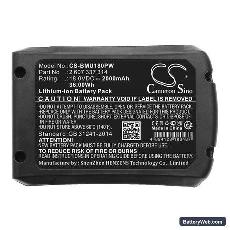 Bosch Universal Pump 18V Replacement Battery, 18V, 2000mAh, Li-ion 5