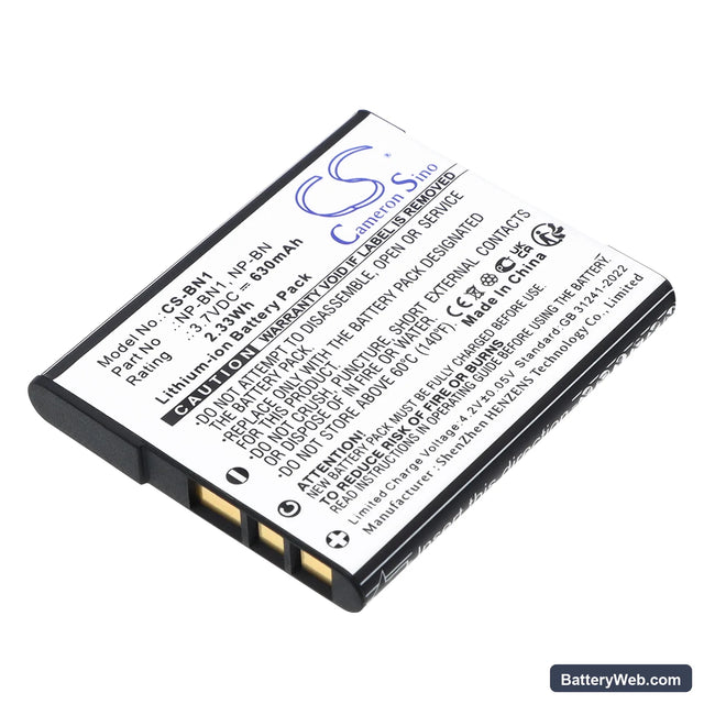 Sony _x000D_ Replacement Battery, 3.7V, 630mAh, Li-ion 1