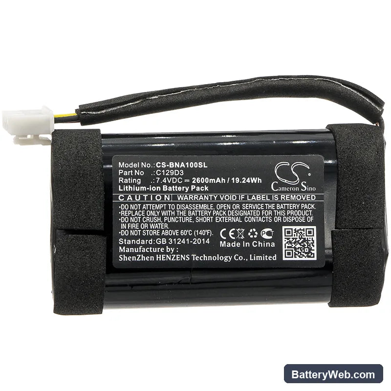 Bang & Olufsen BeoPlay A1 Replacement Battery, 7.4V, 2600mAh, Li-ion 3