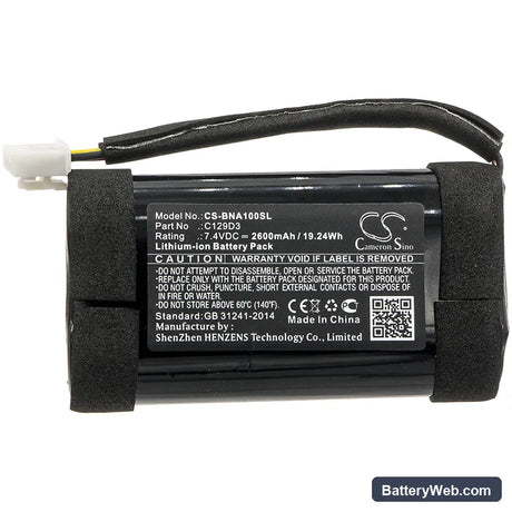 Bang & Olufsen BeoPlay A1 Replacement Battery, 7.4V, 2600mAh, Li-ion 3