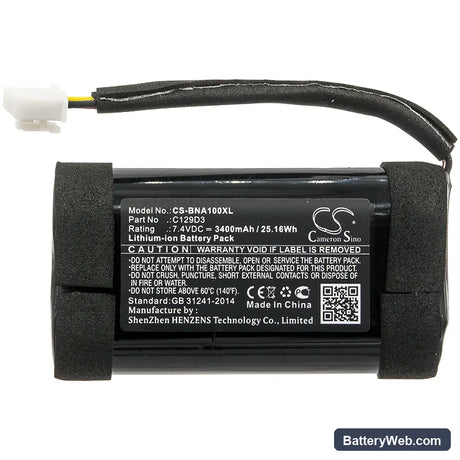 Bang & Olufsen BeoPlay A1 Replacement Battery, 7.4V, 3400mAh, Li-ion 3