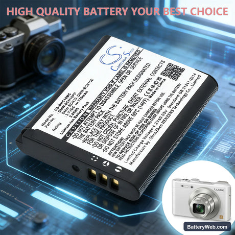 Panasonic Lumix DMC-LF1 Replacement Battery, 3.7V, 770mAh, Li-ion 6