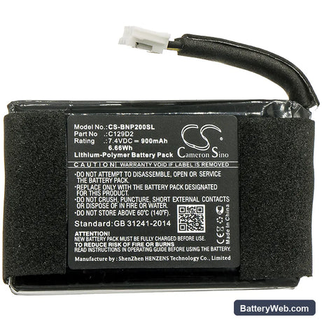 Bang & Olufsen BeoPlay P2 Replacement Battery, 7.4V, 900mAh, Li-Polymer 3