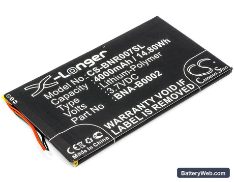 Barnes & Noble NOOK HD 7 tablet Replacement Battery, 3.7V, 4000mAh, Li-Polymer 1