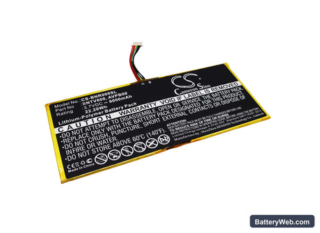 Barnes & Noble NOOK HD+9 Replacement Battery, 3.7V, 6000mAh, Li-Polymer 1