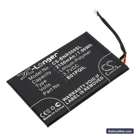 Barnes & Noble Nook Glowlight Replacement Battery, 3.7V, 2150mAh, Li-Polymer 1