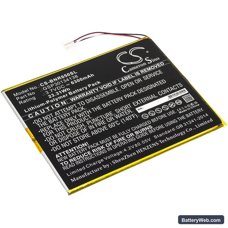 Barnes & Noble Nook 10.1 Replacement Battery, 3.8V, 6300mAh, Li-Polymer 1