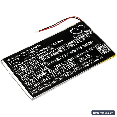 Barnes & Noble GlowLight Plus 7.8 Replacement Battery, 3.7V, 1500mAh, Li-Polymer 1
