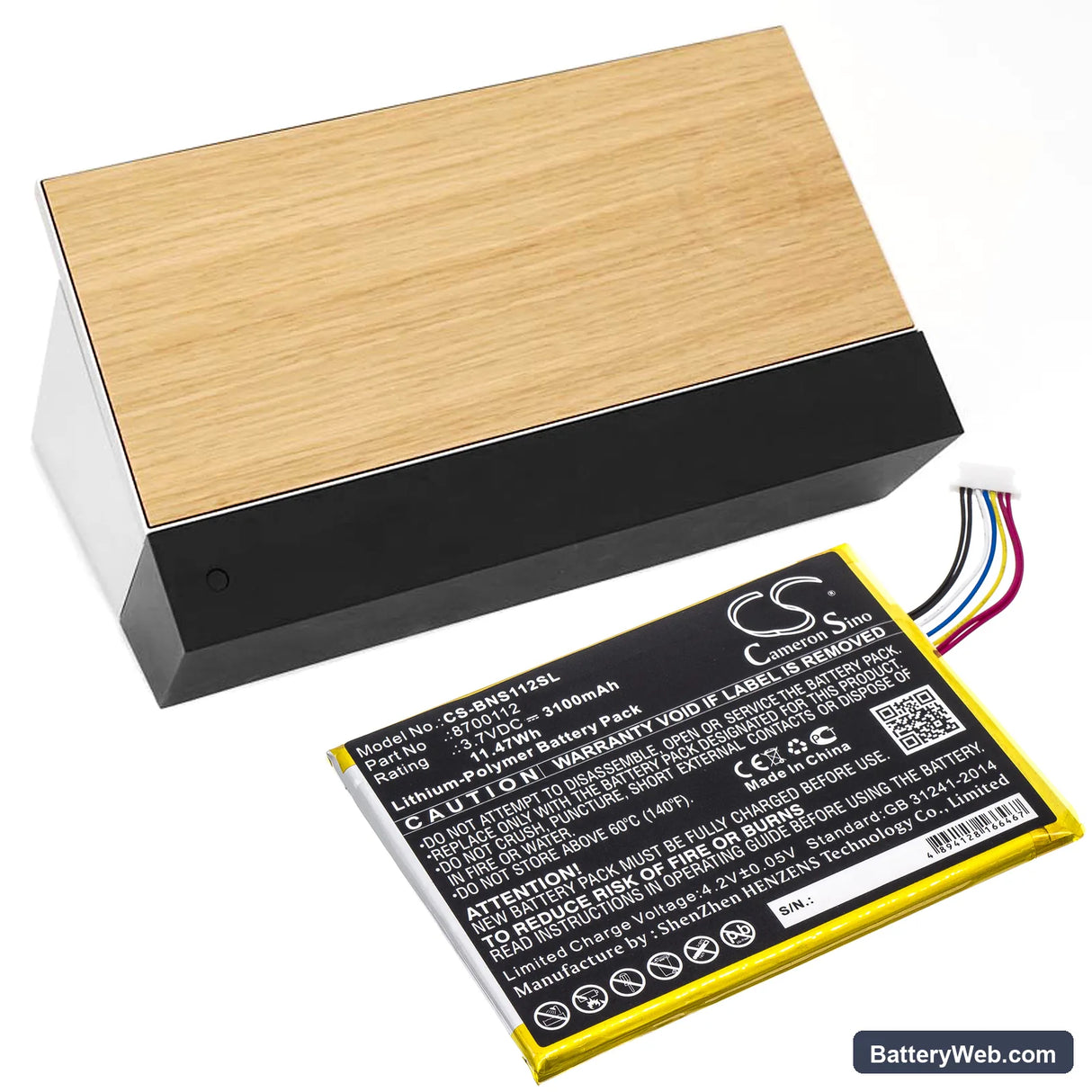 Bang & Olufsen BeoSound Moment Replacement Battery, 3.7V, 3100mAh, Li-Polymer 6