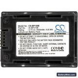 Samsung HMX-S10 Replacement Battery, 3.7V, 1800mAh, Li-ion 3