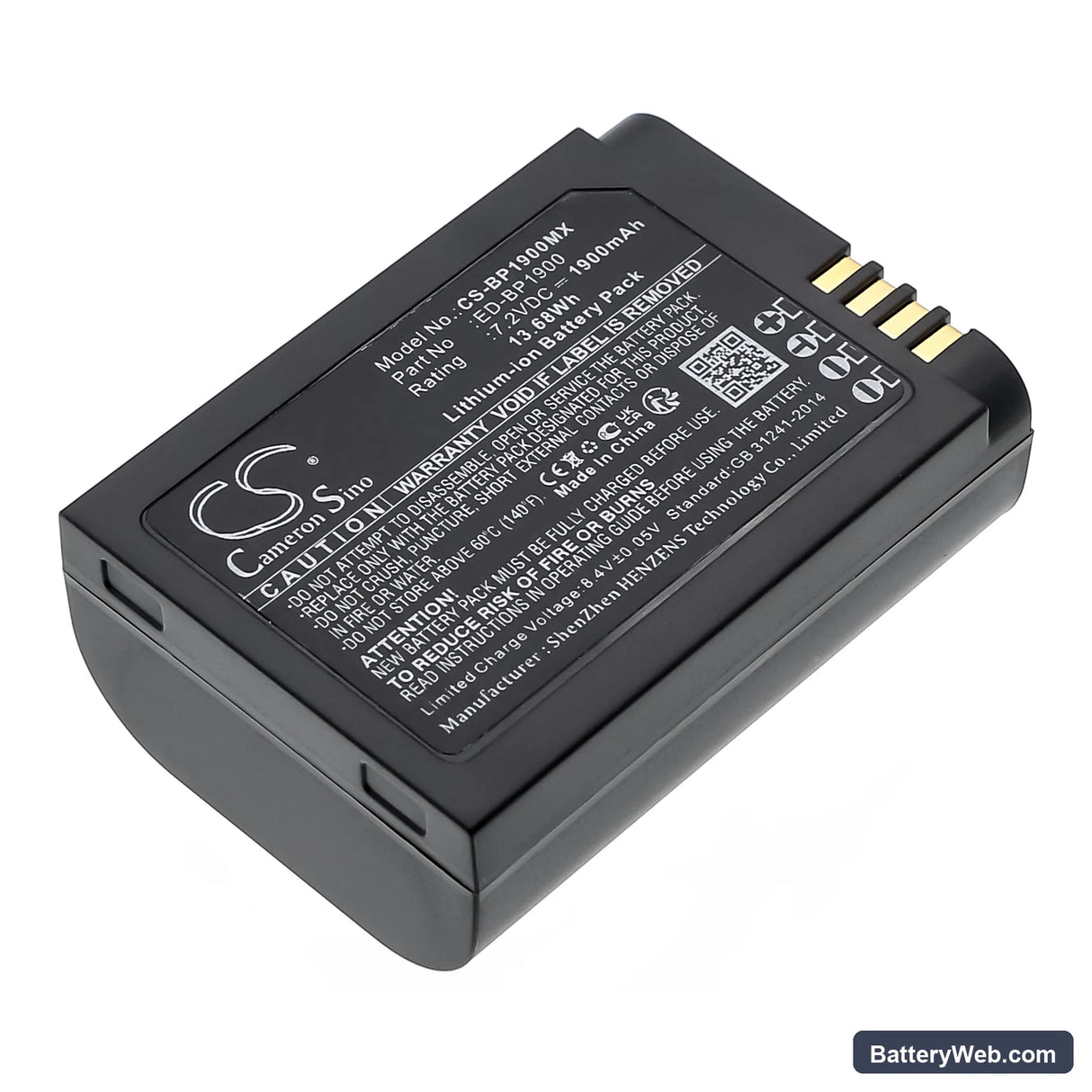 Samsung NX1 Replacement Battery, 7.2V, 1900mAh, Li-ion 1