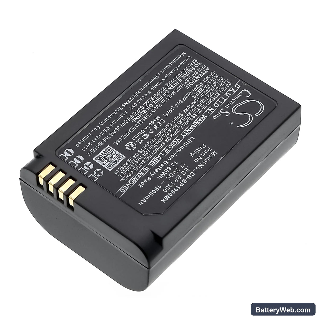 Samsung NX1 Replacement Battery, 7.2V, 1900mAh, Li-ion 2