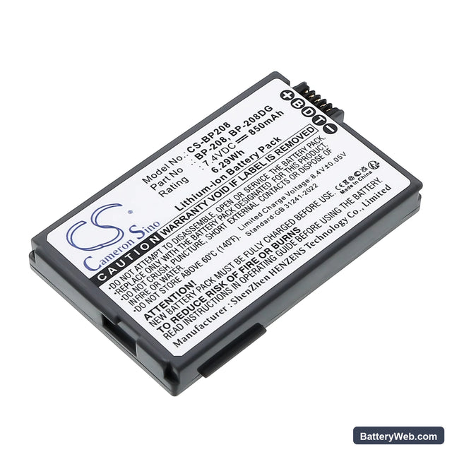Canon DC210 Replacement Battery, 7.4V, 850mAh, Li-ion 1