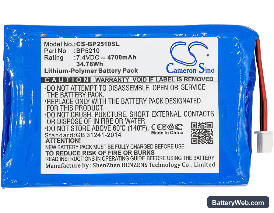 BK Precision 2510 Oscilloscopes Replacement Battery, 7.4V, 4700mAh, Li-Polymer 3