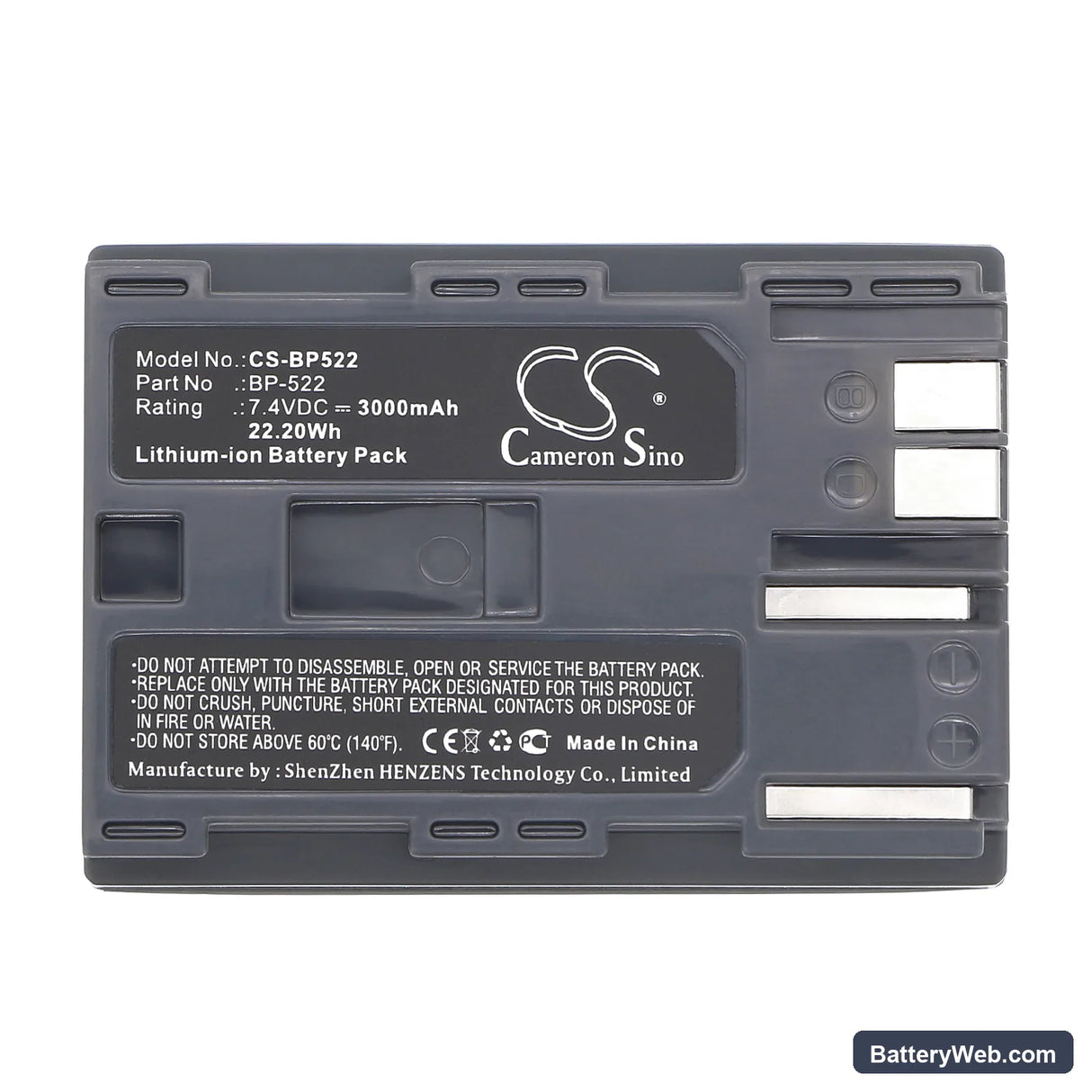 Canon DM-MV100X Replacement Battery, 7.4V, 3000mAh, Li-ion 5