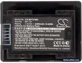 Canon VIXIA HF M52 Replacement Battery, 3.6V, 2400mAh, Li-ion 3