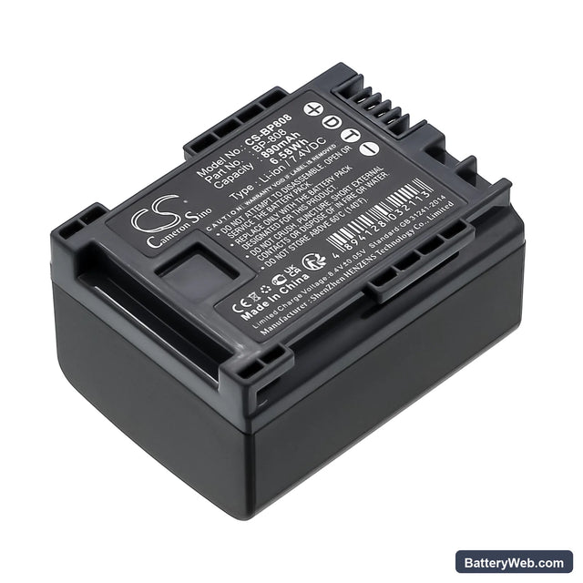 Canon FS10 Replacement Battery, 7.4V, 890mAh, Li-ion 1