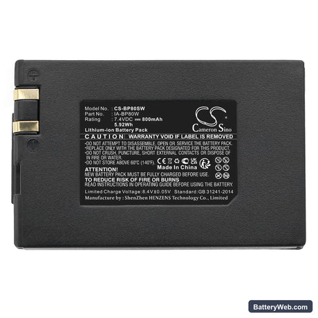 Samsung VP-DX100i Replacement Battery, 7.4V, 800mAh, Li-ion 3