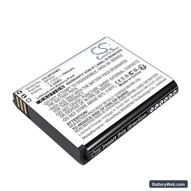 Samsung DV200 Replacement Battery, 3.7V, 700mAh, Li-ion 1