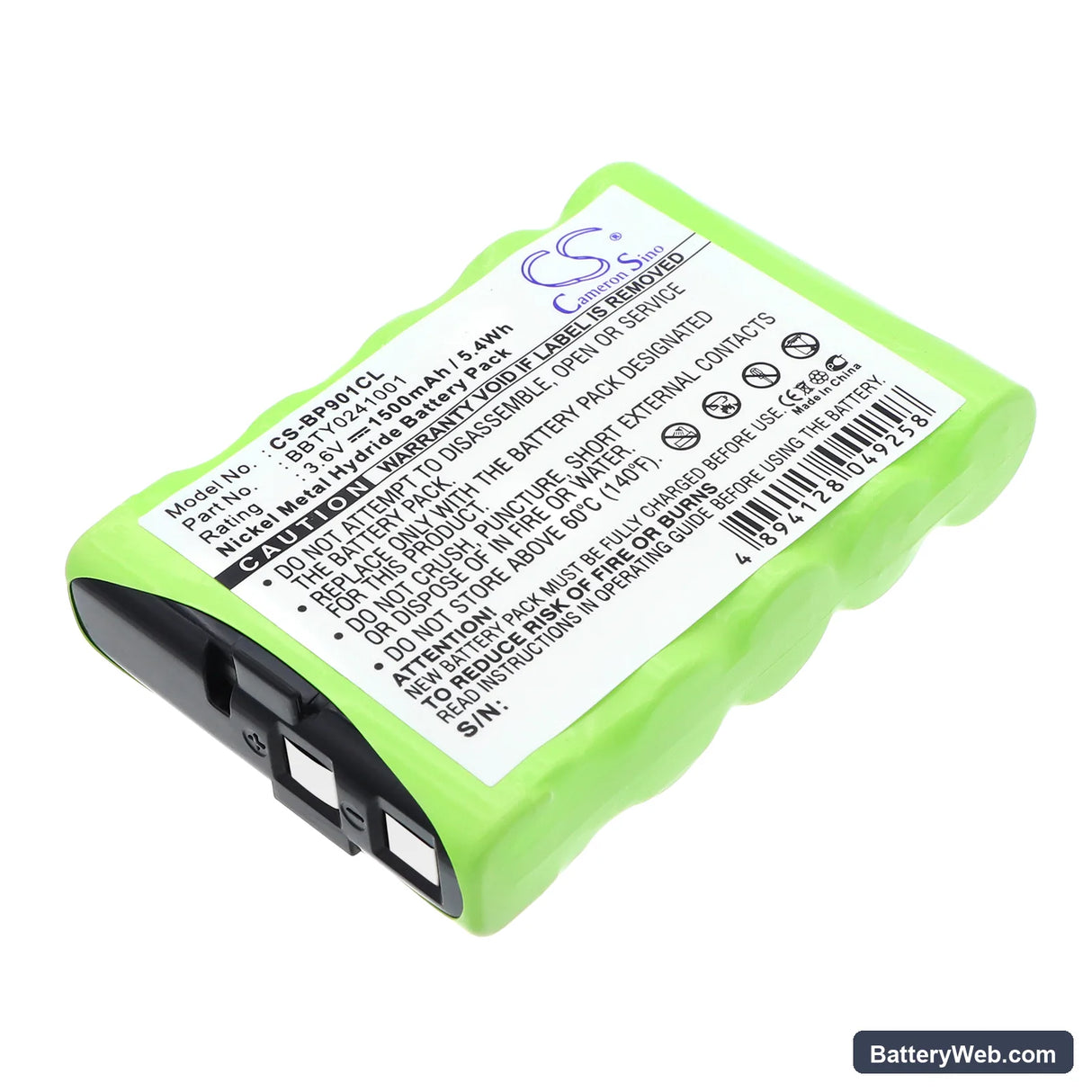 Sony BP901 Replacement Battery, 3.6V, 1500mAh, Ni-MH 1