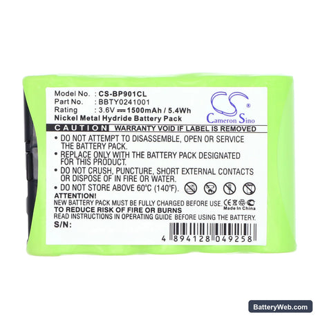 Sony BP901 Replacement Battery, 3.6V, 1500mAh, Ni-MH 5