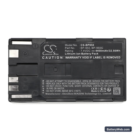 Canon ES-8000V Replacement Battery, 7.4V, 4400mAh, Li-ion 5