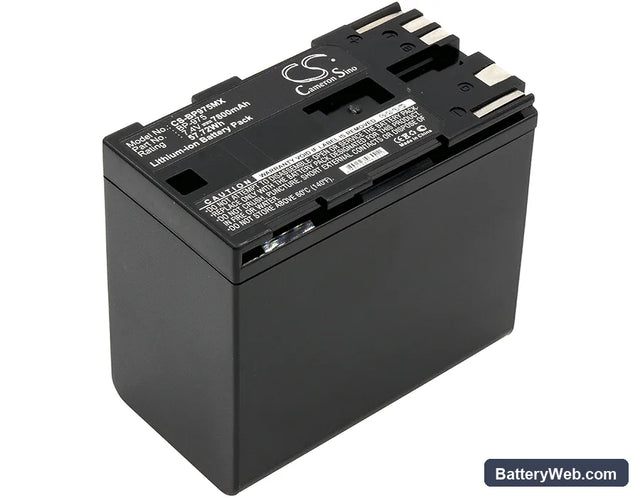 Canon XF100 Replacement Battery, 7.4V, 7800mAh, Li-ion 1