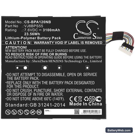 Sony VAIO A12 Replacement Battery, 7.6V, 3100mAh, Li-Polymer 3