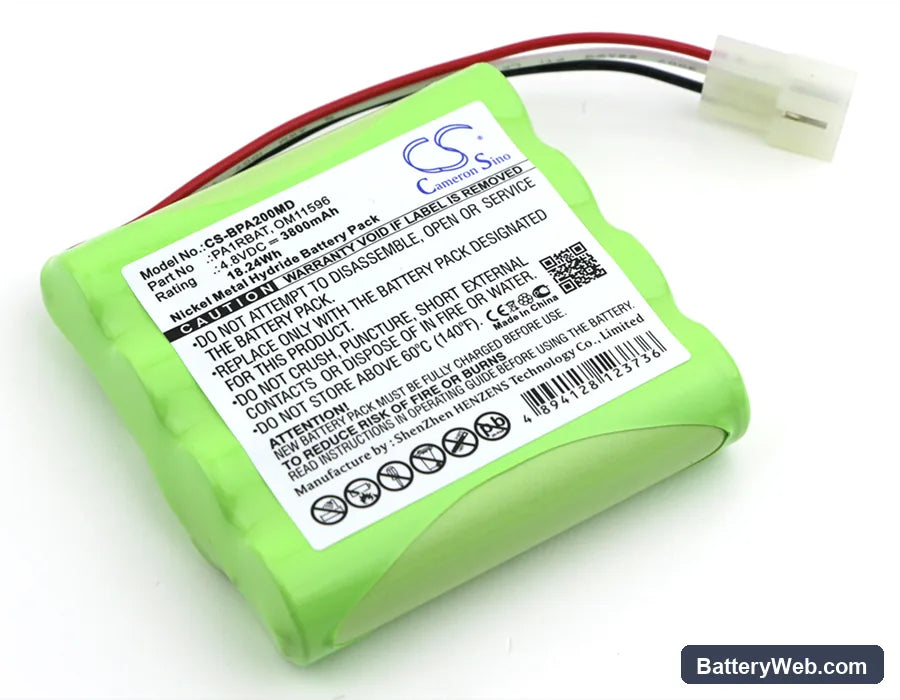 Bullard PA20 Air Purifying System Replacement Battery, 4.8V, 3800mAh, Ni-MH 1