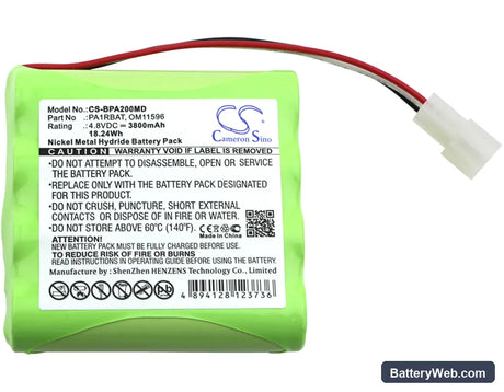 Bullard PA20 Air Purifying System Replacement Battery, 4.8V, 3800mAh, Ni-MH 3