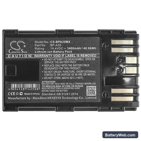 Canon CA-CP200L Replacement Battery, 14.4V, 3400mAh, Li-ion 5