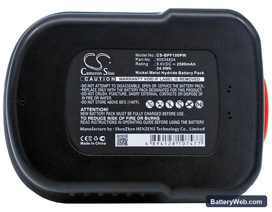Firestorm BD14PSK Replacement Battery, 9.6V, 2500mAh, Ni-MH 5