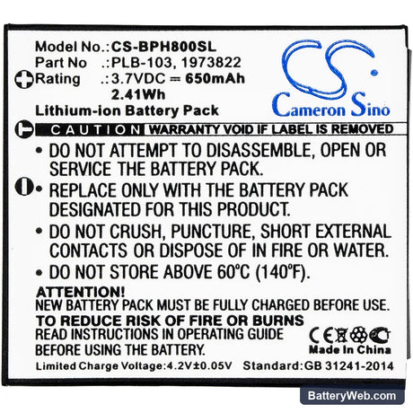 Bang & Olufsen BeoPlay H7 Replacement Battery, 3.7V, 650mAh, Li-ion 3