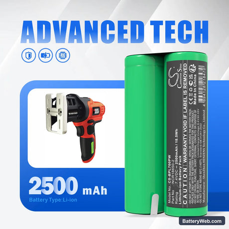Black & Decker 2372-01 Replacement Battery, 7.4V, 2500mAh, Li-ion 7
