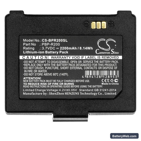 Bixolon SPP-R200/II Replacement Battery, 3.7V, 2200mAh, Li-ion 3