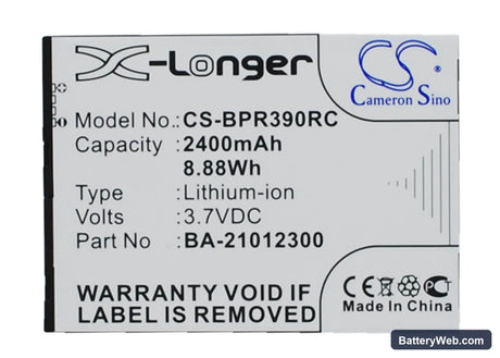 BandRich BandLuxe PR39 Replacement Battery, 3.7V, 2400mAh, Li-ion 1