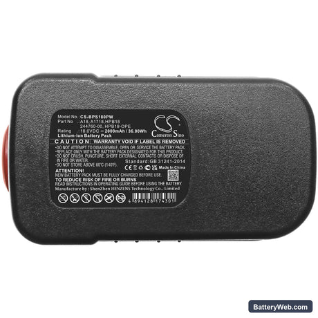 Black & Decker BDGL1800 Replacement Battery, 18V, 2000mAh, Li-ion 5