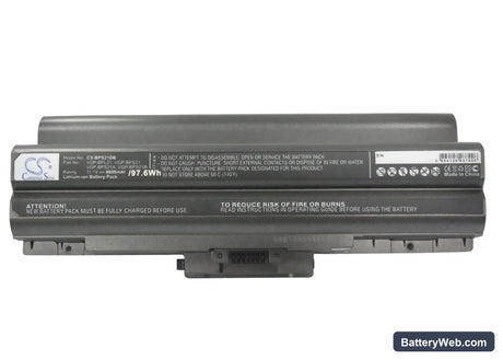 Sony VAIO VGN-AW41JF Replacement Battery, 11.1V, 8800mAh, Li-ion 5