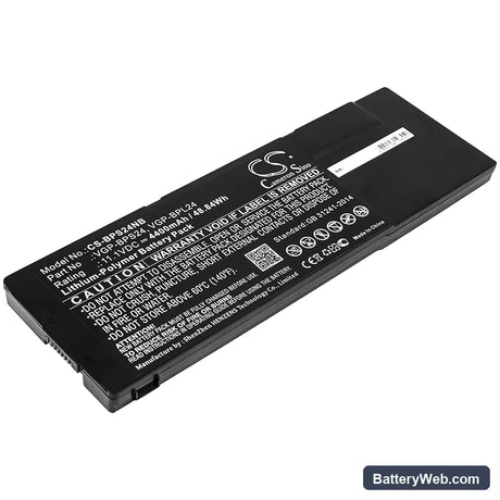Sony VAIO VPC-SB11FX/B Replacement Battery, 11.1V, 4400mAh, Li-Polymer 1