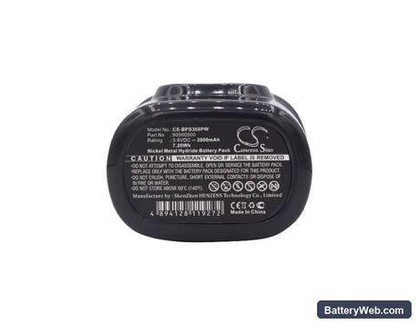 Black & Decker FS360 Replacement Battery, 3.6V, 2000mAh, Ni-MH 5