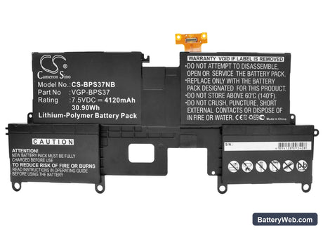 Sony VAIO Pro 11 Replacement Battery, 7.5V, 4120mAh, Li-Polymer 5