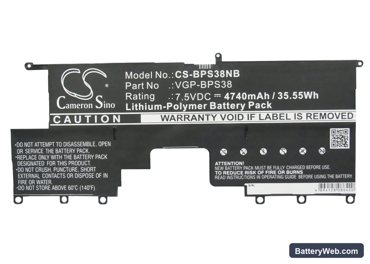 Sony VAIO Pro 13 Replacement Battery, 7.5V, 4740mAh, Li-Polymer 5