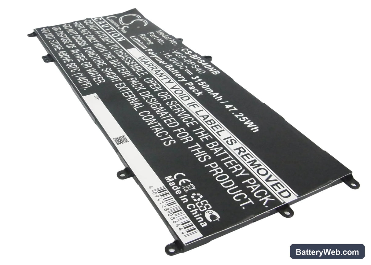 Sony VAIO Fit 15A Replacement Battery, 15V, 3150mAh, Li-Polymer 1