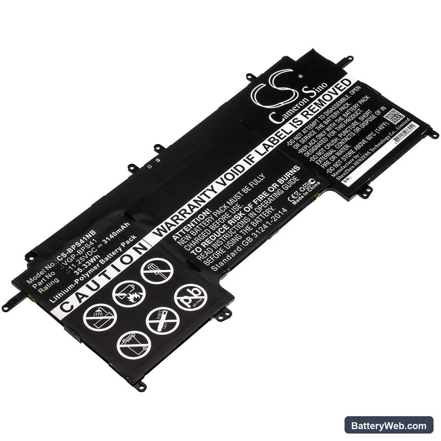Sony VAIO Fit 13A Replacement Battery, 11.25V, 3140mAh, Li-Polymer 1