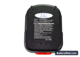 Black & Decker BD12PSK Replacement Battery, 12V, 1500mAh, Ni-MH 5