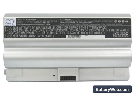 Sony VAIO VGN-FZ15 Replacement Battery, 11.1V, 4400mAh, Li-ion 5