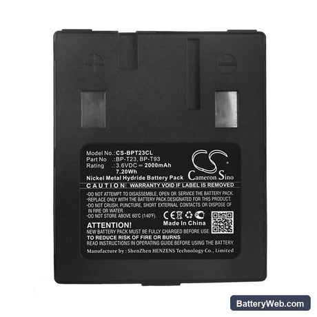 Nomad 22250X Replacement Battery, 3.6V, 2000mAh, Ni-MH 5